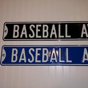 Street Signs Wall Art Metal Baseball Ave Street Sign Wall Decor